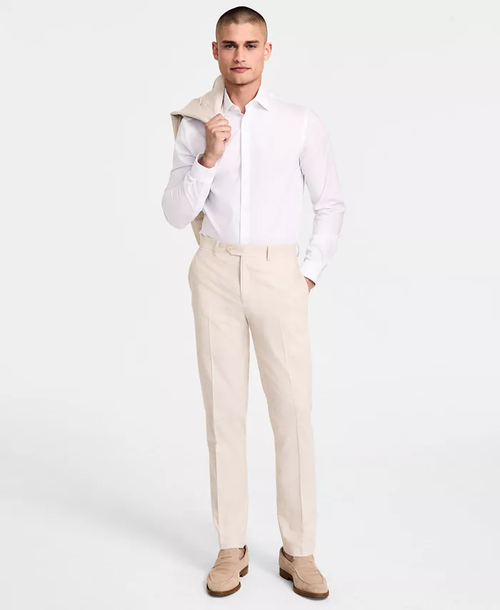 

Мужские брюки Slim-Fit из льна Bar III, коричневый/бежевый
