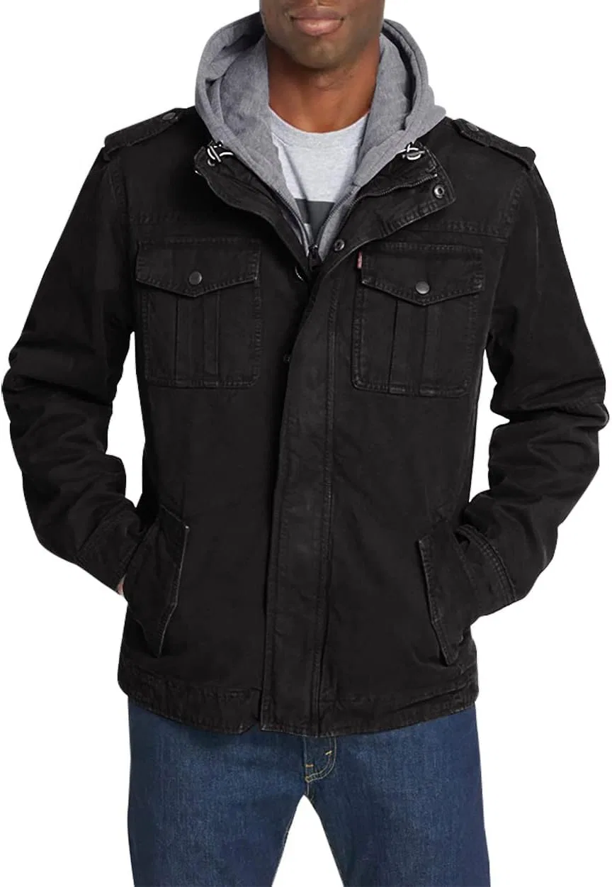 Куртка военная хлопковая Levi's, Black/Quilted Lining