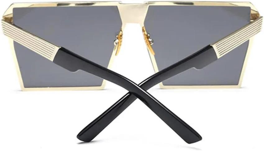 

Крупные солнцезащитные очки в металлической оправе для женщин, зеркальные солнцезащитные очки для мужчин, солнцезащитные очки UV400 в большой оправе LANGSER, C3 Blue