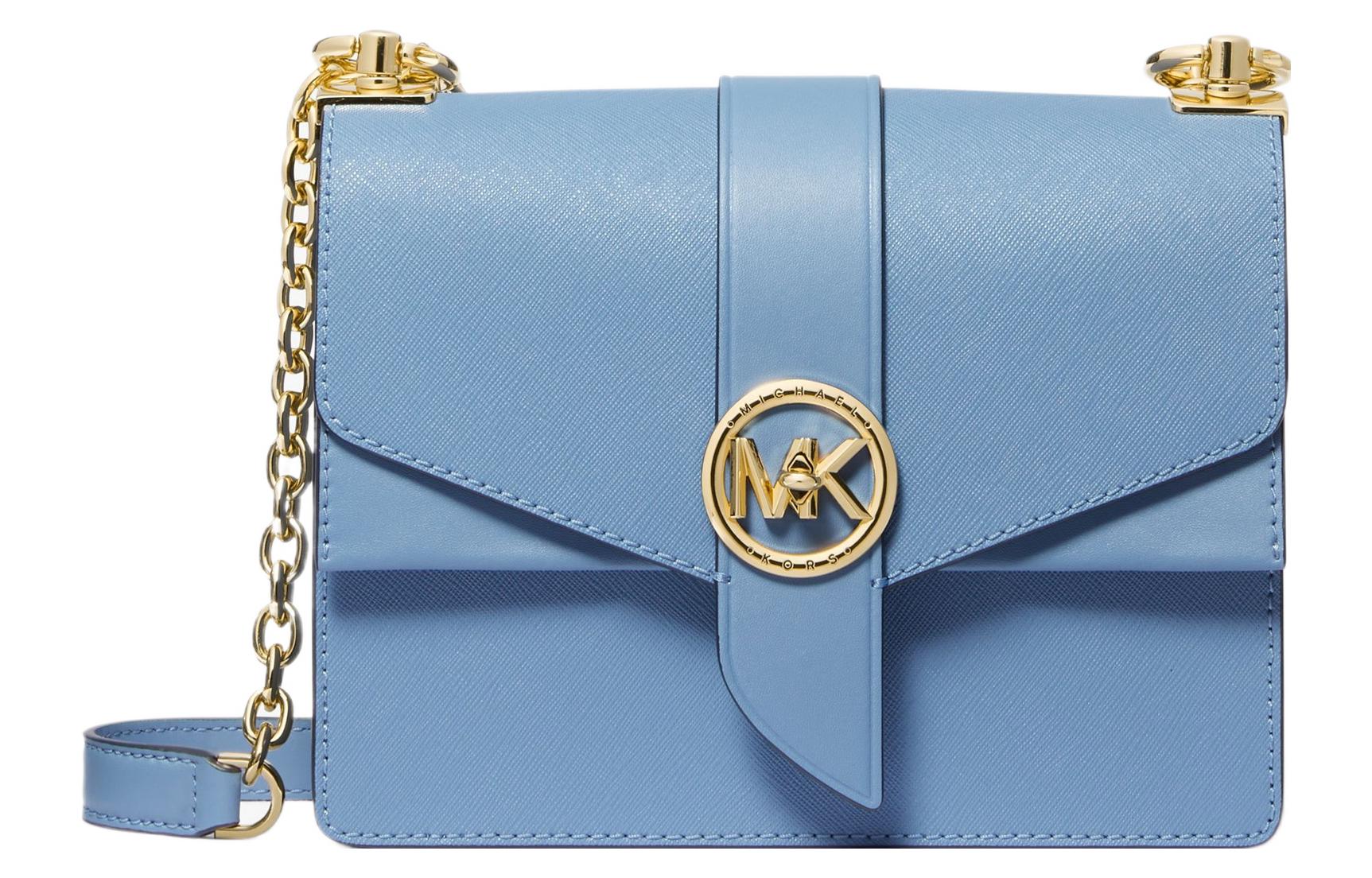 

Michael Kors Женская кожаная сумка через плечо Greenwich, светло-голубая