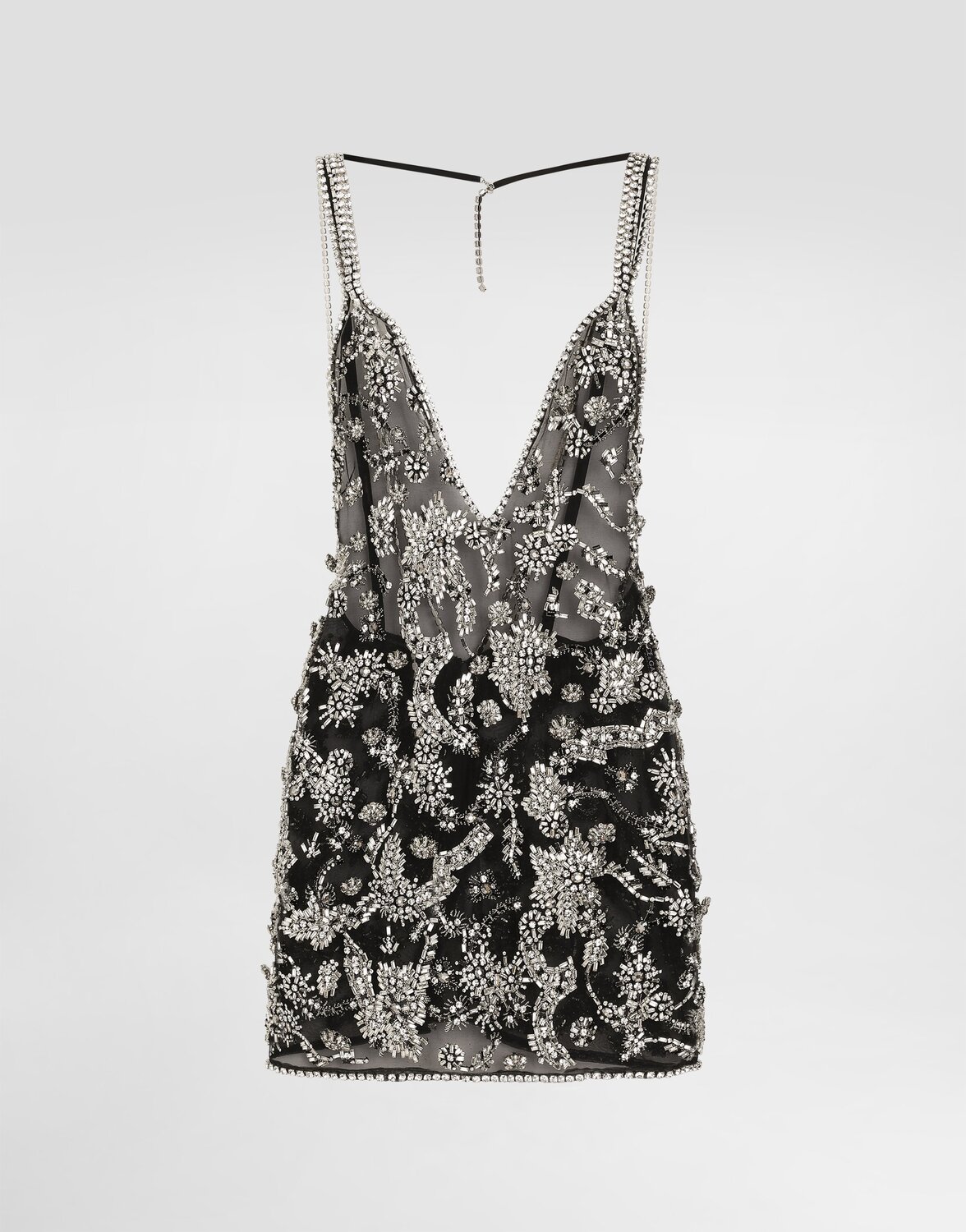 

Короткое вышитое платье из тюля Dolce & Gabbana, мультиколор