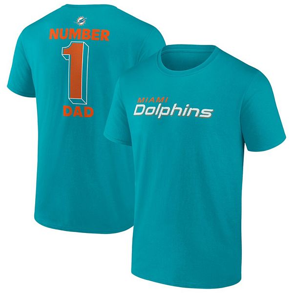 

Мужская футболка aqua miami dolphins big & tall number one dad Fanatics