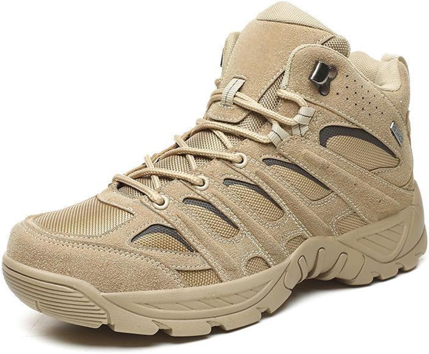 

Мужские тактические ботинки с шнуровкой, дышащие, легкие походные ботинки, нескользящие, для альпинизма, с поддержкой свода стопы, туристические ботинки-ботильоны Generic, коричневый