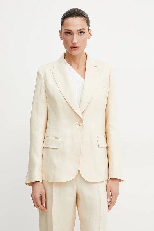 

Льняной пиджак Weekend Max Mara, бежевый