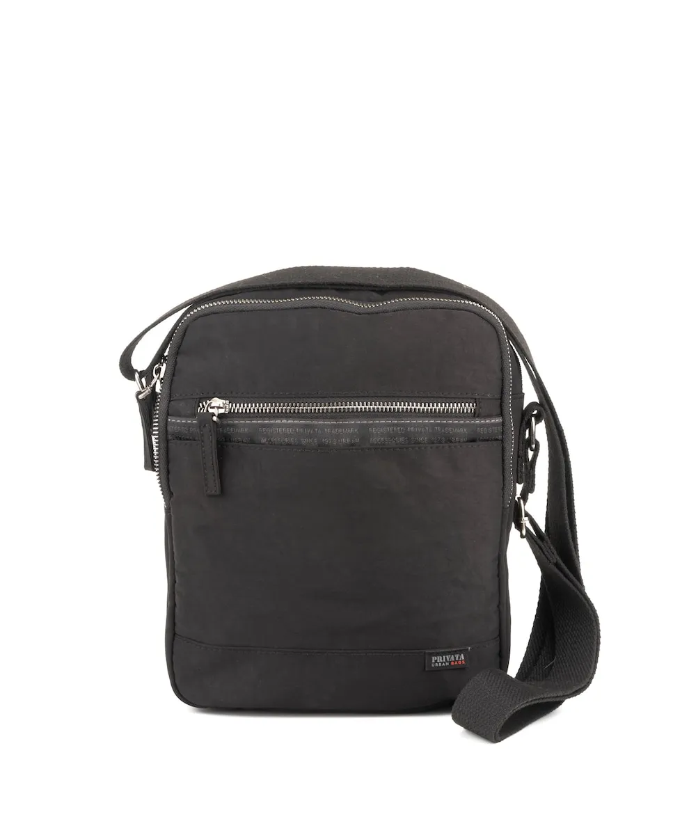 

Большая мужская сумка-багет на молнии Privata, черный/серый