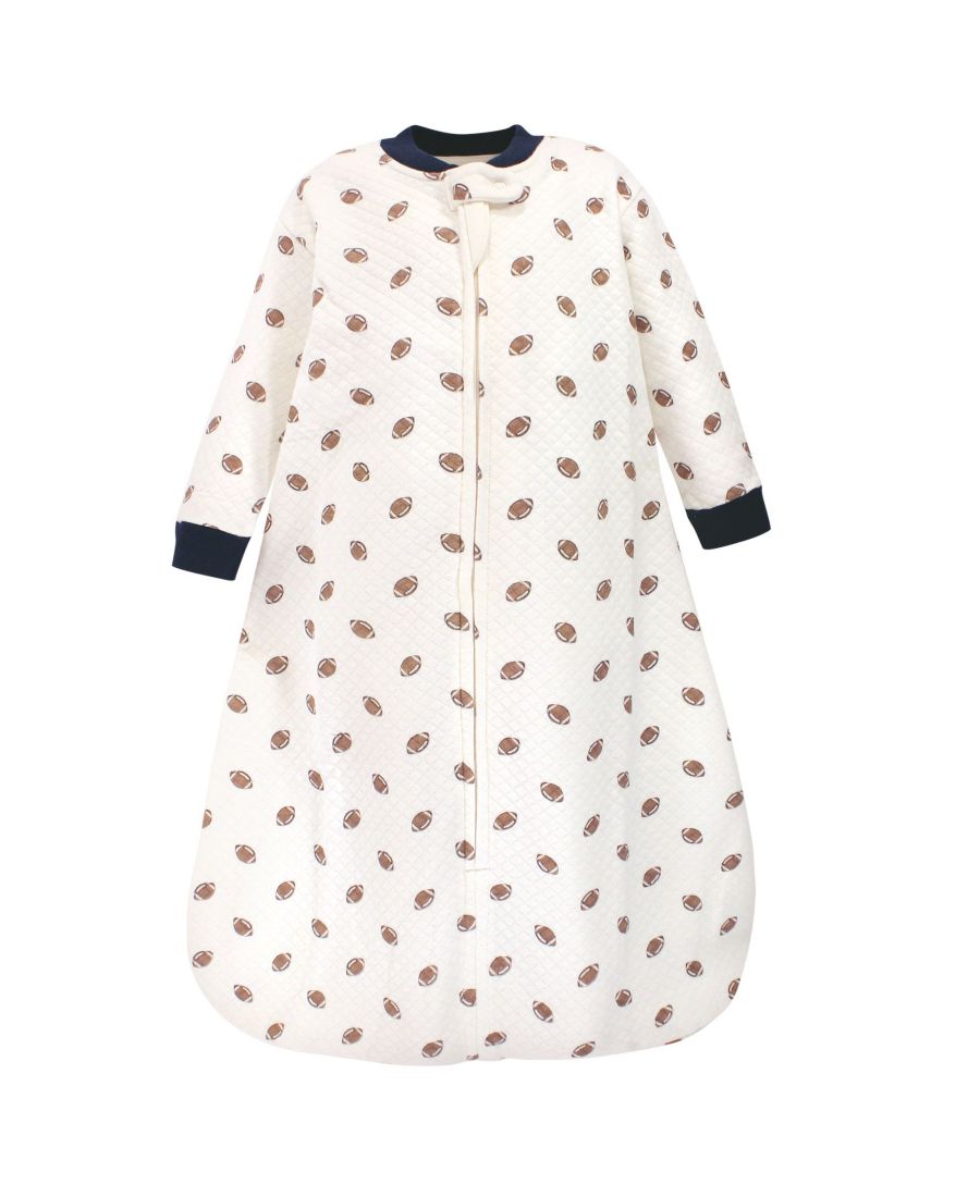 

Высококачественная стеганая футболка с длинными рукавами для комфортного сна и ношения Hudson Baby, Brown Football