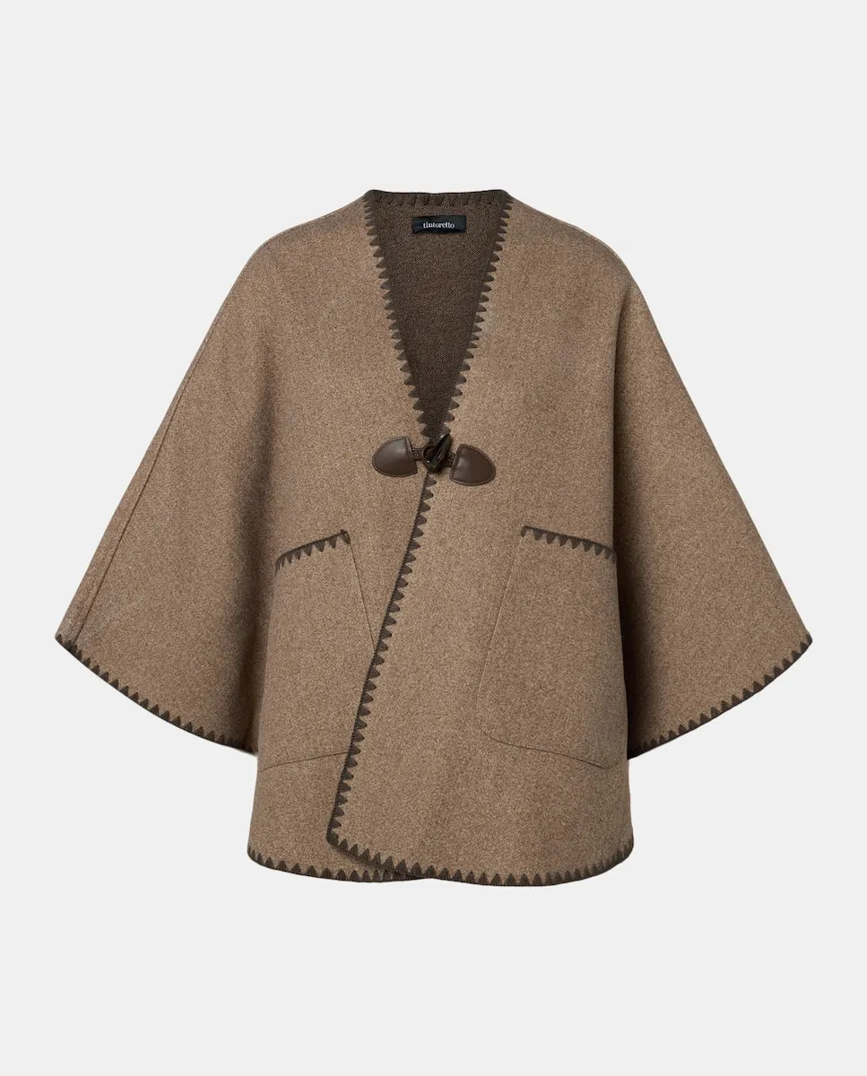 

Пальто с окантовкой и строчкой Tintoretto, серо-зеленый