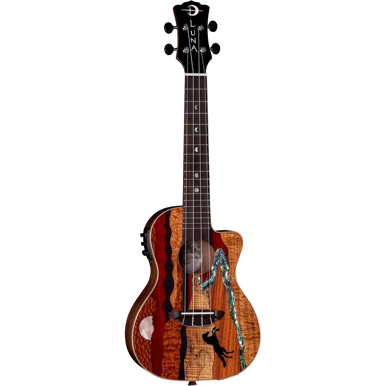 

Luna Guitars Vista Stallion Concert Акустическая-электрическая гавайская гитара Gloss Natural
