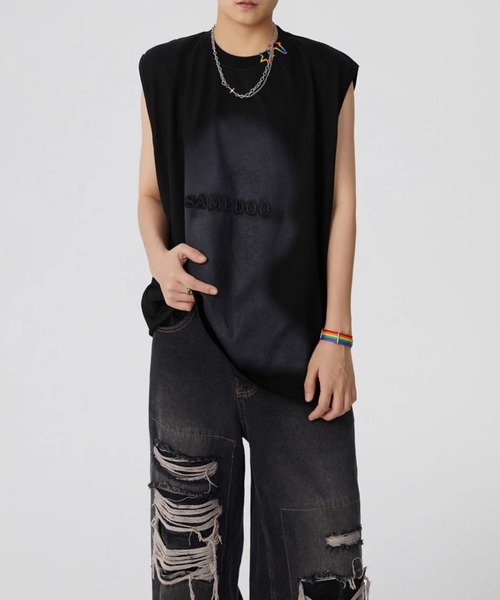 

CREARE -LINO- Футболка унисекс с французским рукавом и принтом «Размытые тени», CREARE, лен, черный