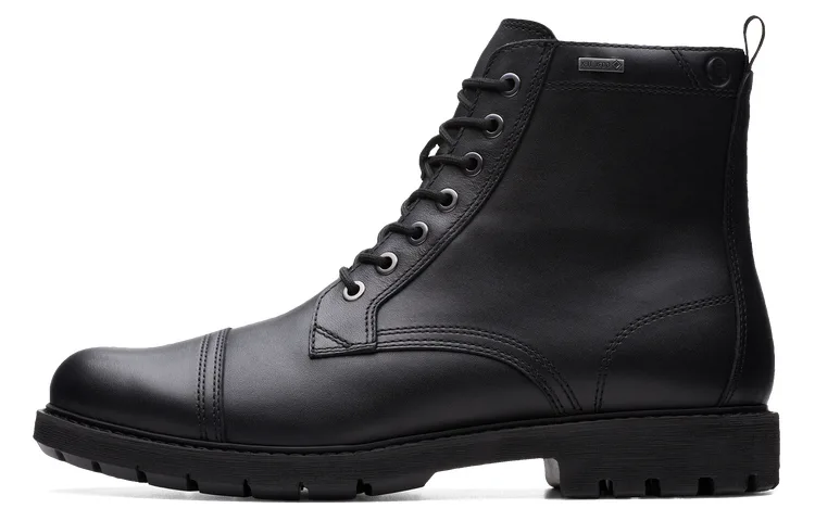 Clarks Ботинки тактические мужские короткие до середины икры из коровьей кожи Black