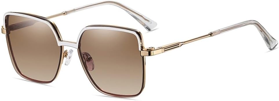 

Солнцезащитные очки с магнитным зажимом, квадратная оправа, металлические очки для женщин, модные солнцезащитные очки, поляризованные очки для вождения, аксессуары для женщин WNCKSQ, Gold White Brown