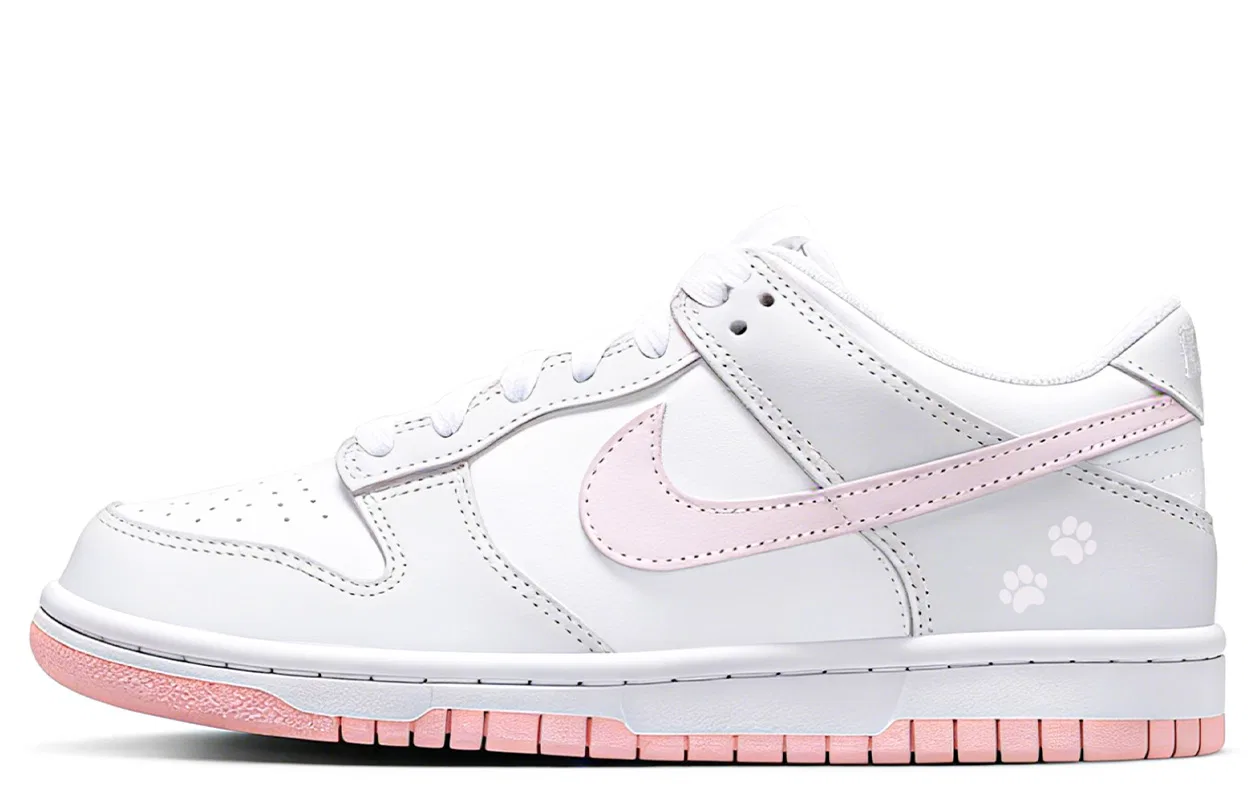 Кроссовки для скейтбординга Dunk Strawberry Salt Abrasion Resistant Low top Kids' Skateboarding Shoes Pink White для подростков Nike