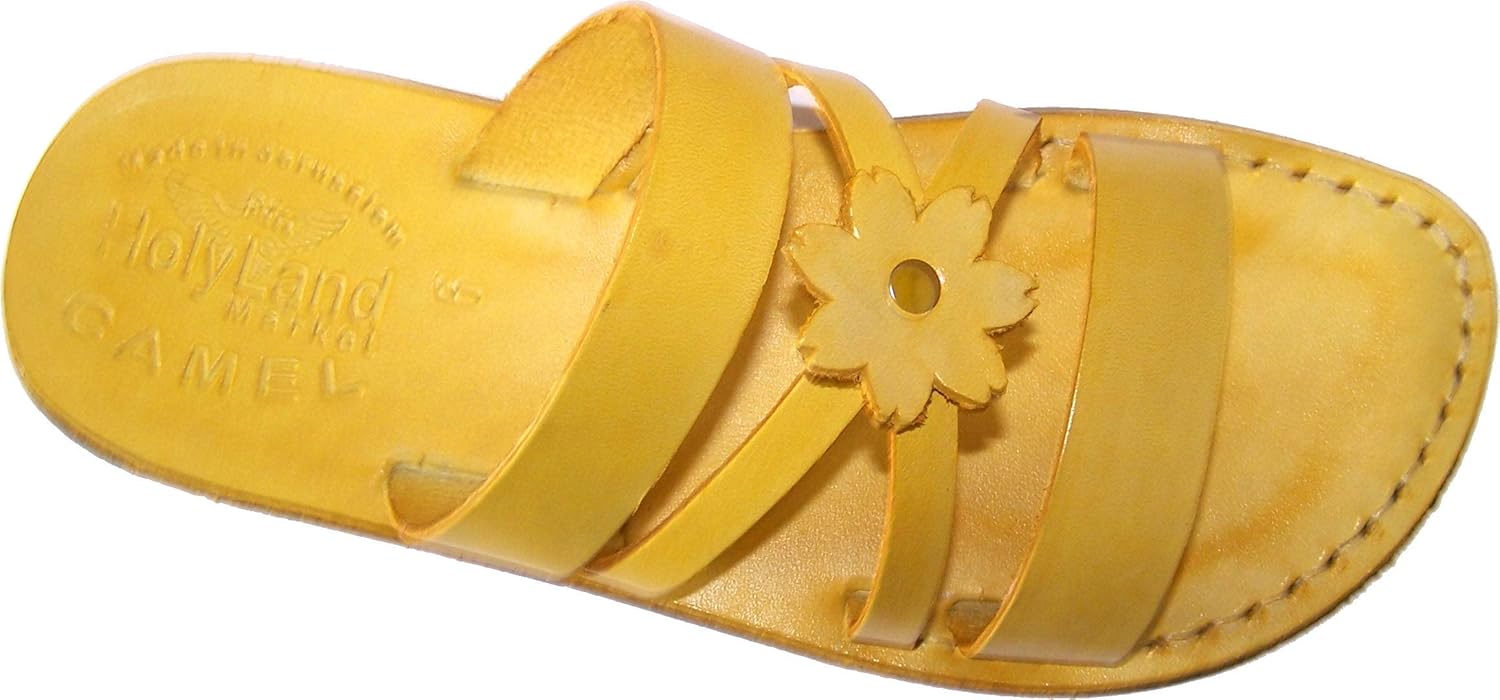 

Шлепанцы унисекс Holy Land Market с библейским рисунком (Иисус - Яшуа), модель Galilee Style II - цветные, желтый