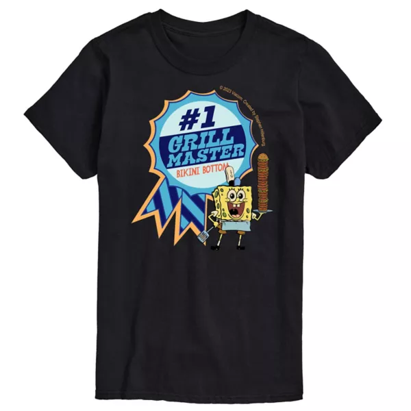 

Мужская футболка с принтом «Губка Боб Квадратные Штаны» и «Мастер гриля» Nickelodeon, черный