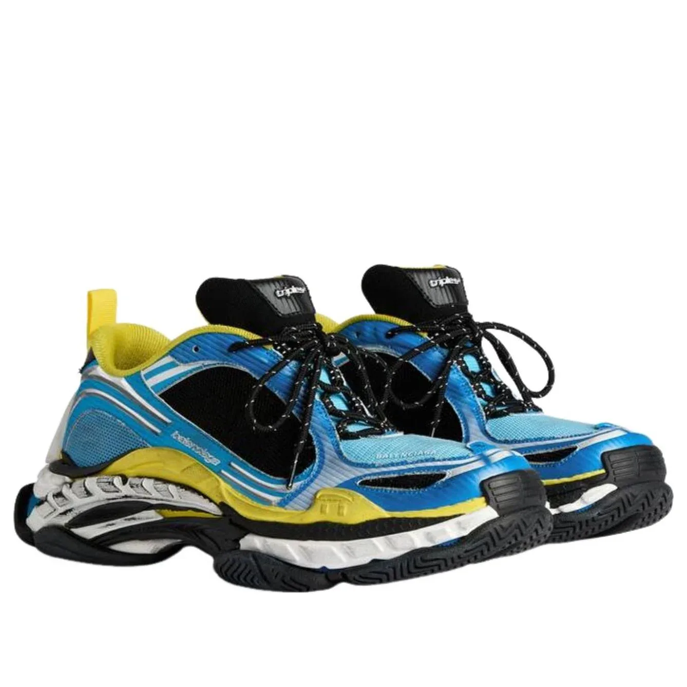 Кроссовки Balenciaga Triple S.2 'Blue White Yellow', мультиколор — фото 2