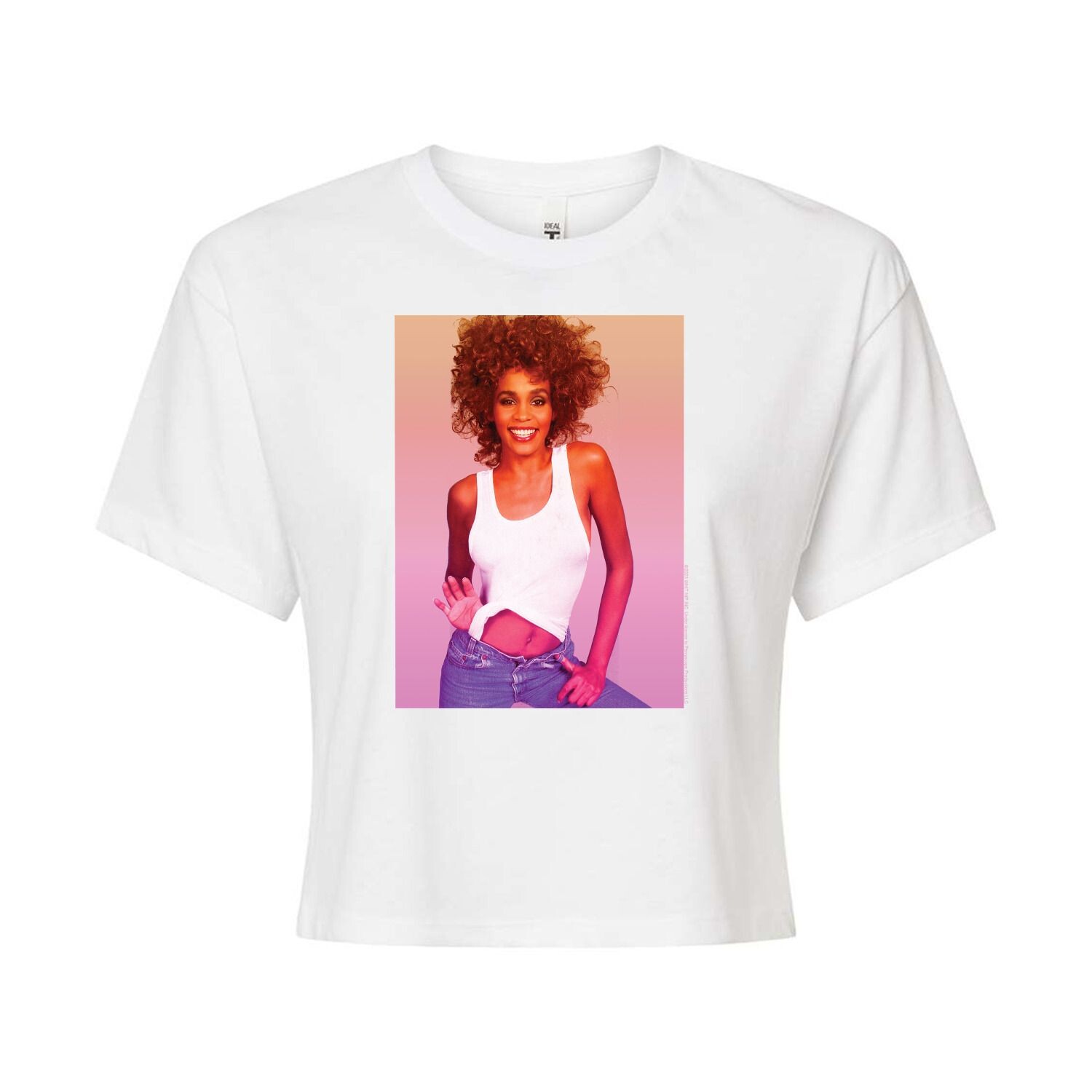 

Укороченная футболка с фотографией Whitney Houston для юниоров Licensed Character, белый
