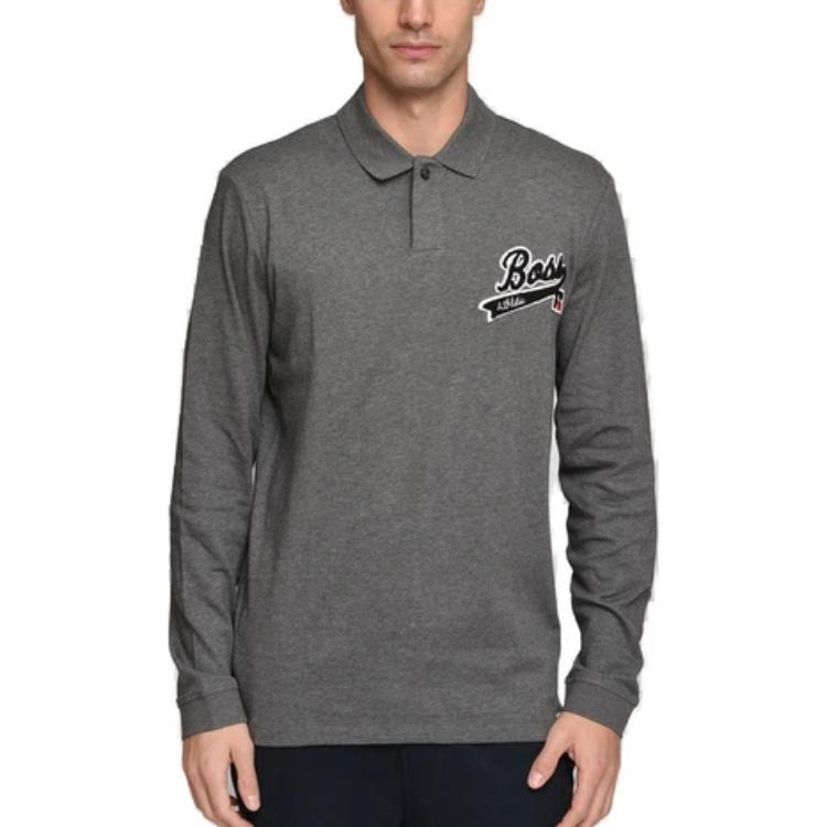 

Hugo Boss Мужская рубашка-поло серого цвета
