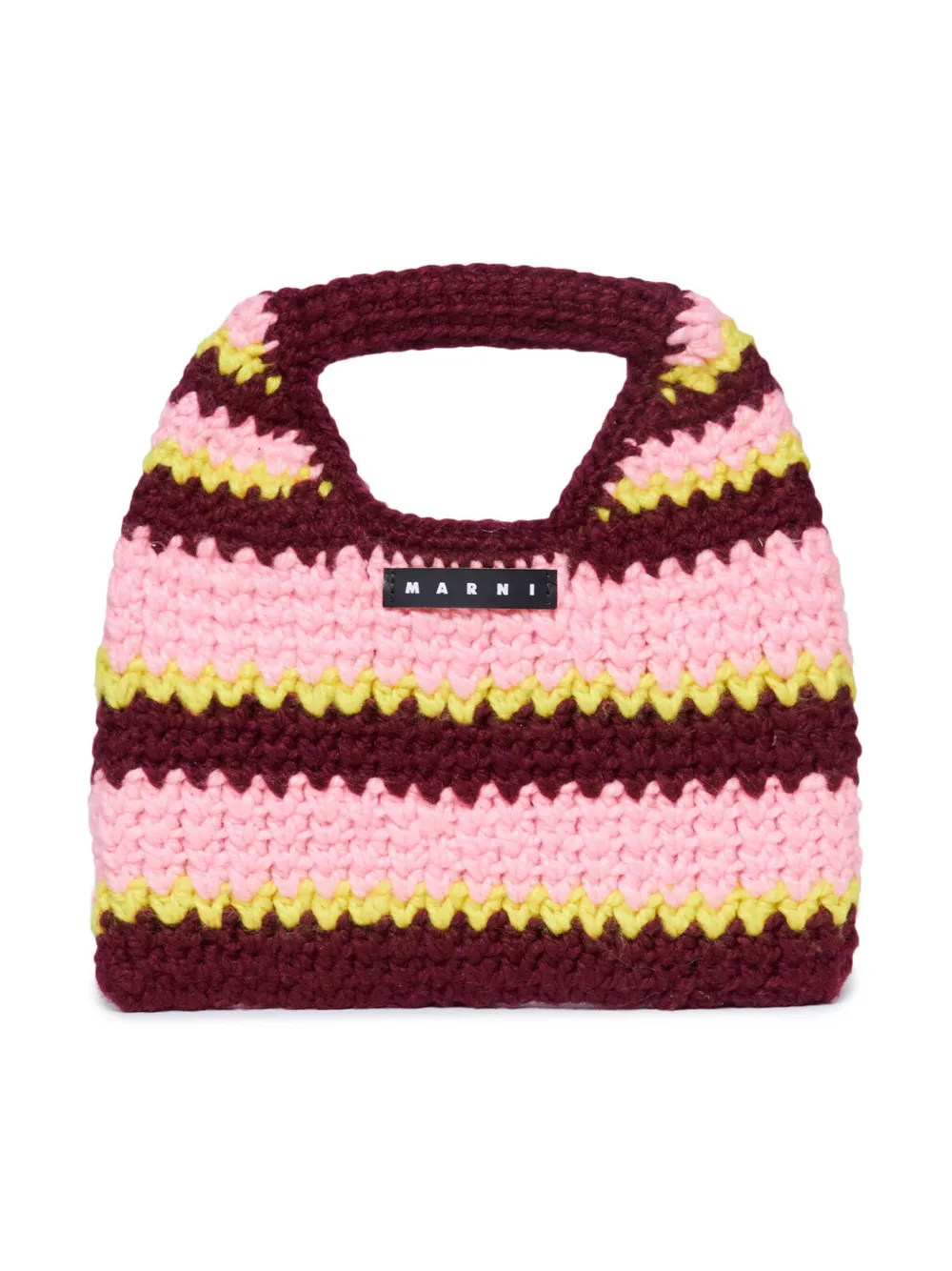 

Полосатая сумка в технике кроше Marni Kids, розовый