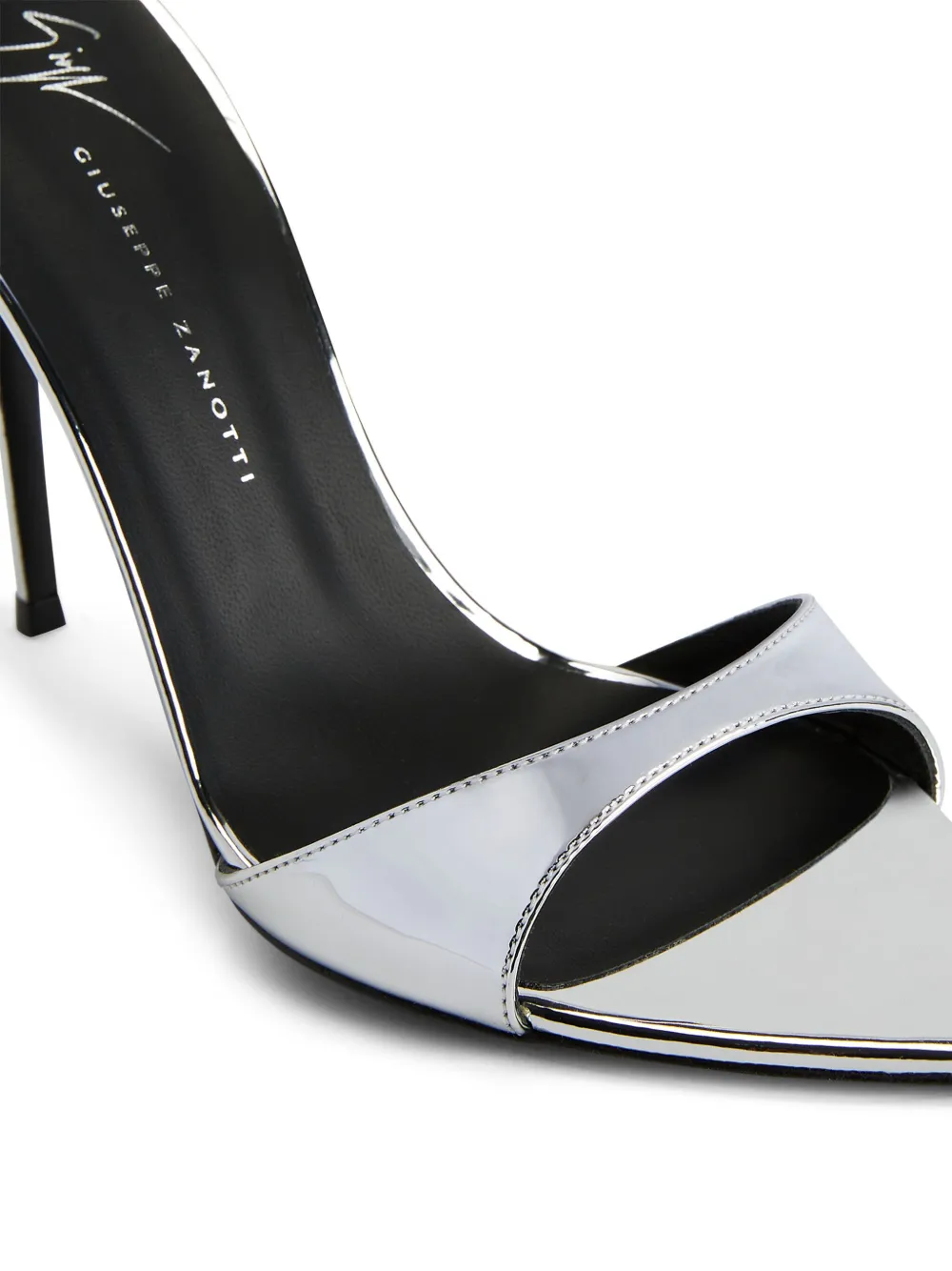 Босоножки Intriigo 90 с эффектом металлик Giuseppe Zanotti, серебяный — фото 4
