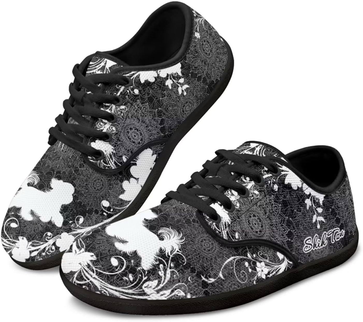 

Женские минималистичные кроссовки для ходьбы с широким носком, легкие, без застежек, теннисные кроссовки для женщин и мужчин Pointodoor, Shih Tzu Boho Mandala Print