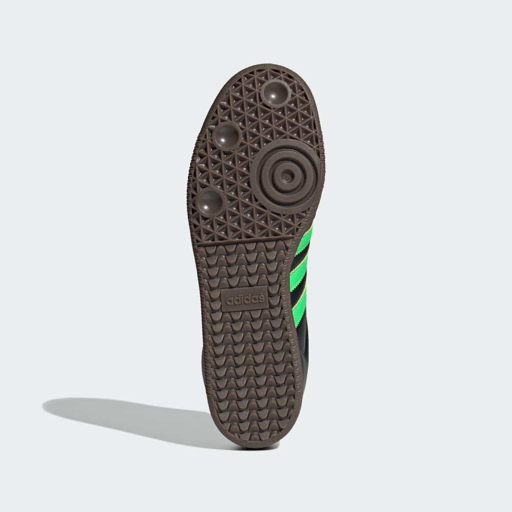 Кроссовки Adidas Samba OG Shoes, цвет Core Black/Screaming Green/Gum — фото 3