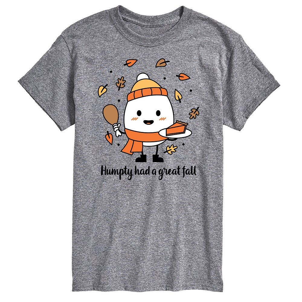 

Мужская футболка с рисунком Humpty Had A Great Fall Licensed Character, серый