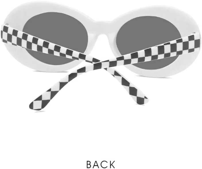 

Солнцезащитные очки в стиле ретро овальной формы 2027 года для мужчин и женщин, линзы с защитой от УФ-излучения UV400, решетчатые линзы MTZJH, C1 White Gray