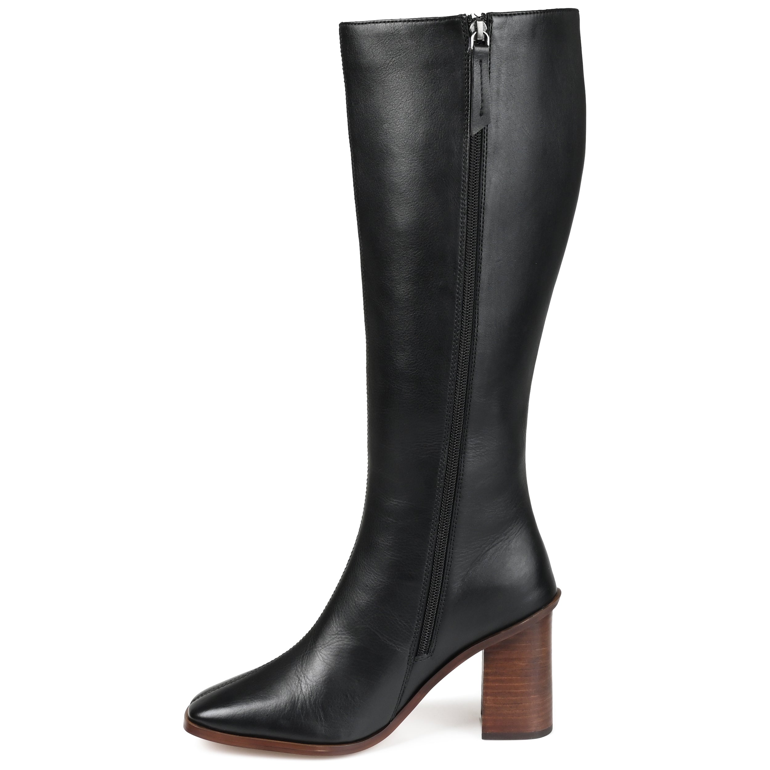 Женские ботинки Journee Signature Wide Calf из натуральной кожи Tru Comfort Foam Tamori, черный — фото 2