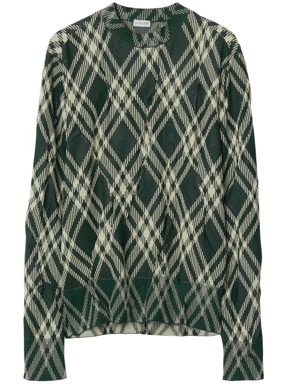 

Клетчатый джемпер с жатым эффектом BURBERRY, зеленый