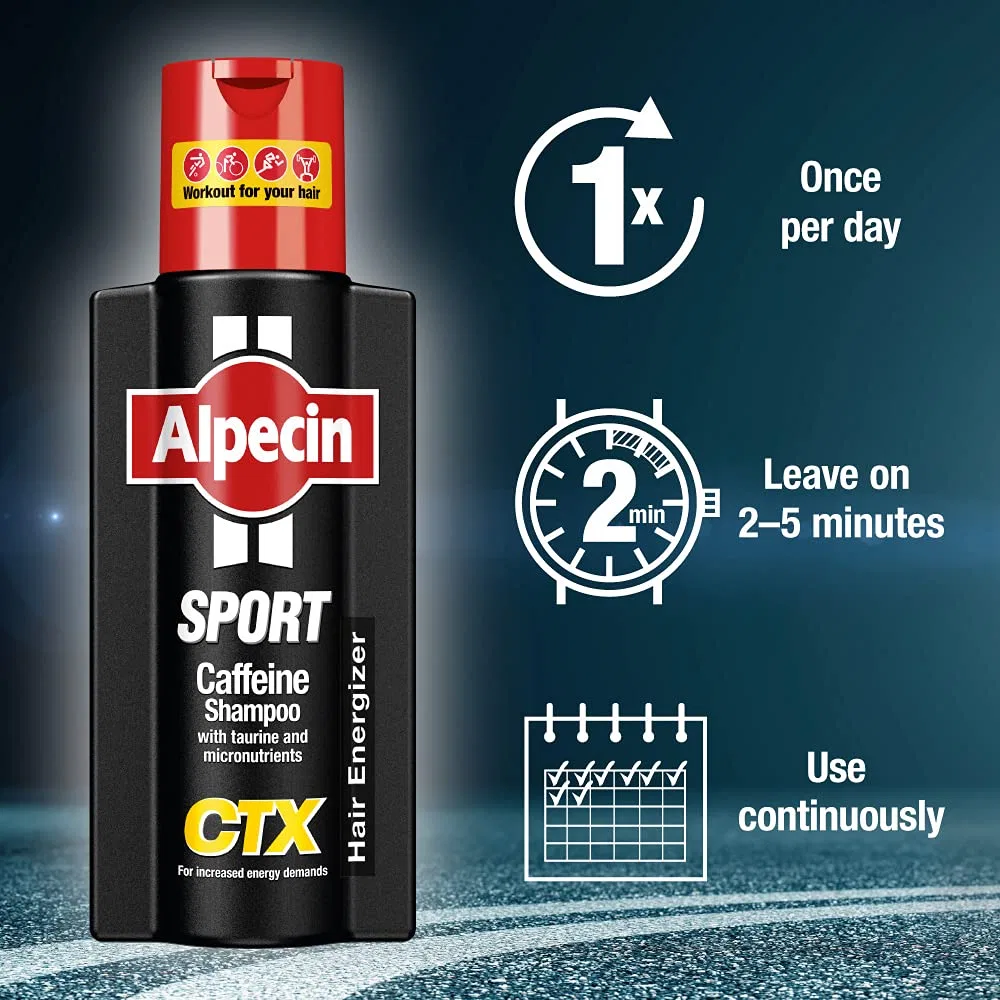 Шампунь Alpecin Sport Caffeine CTX с таурином для мужчин Alpecin — фото 4