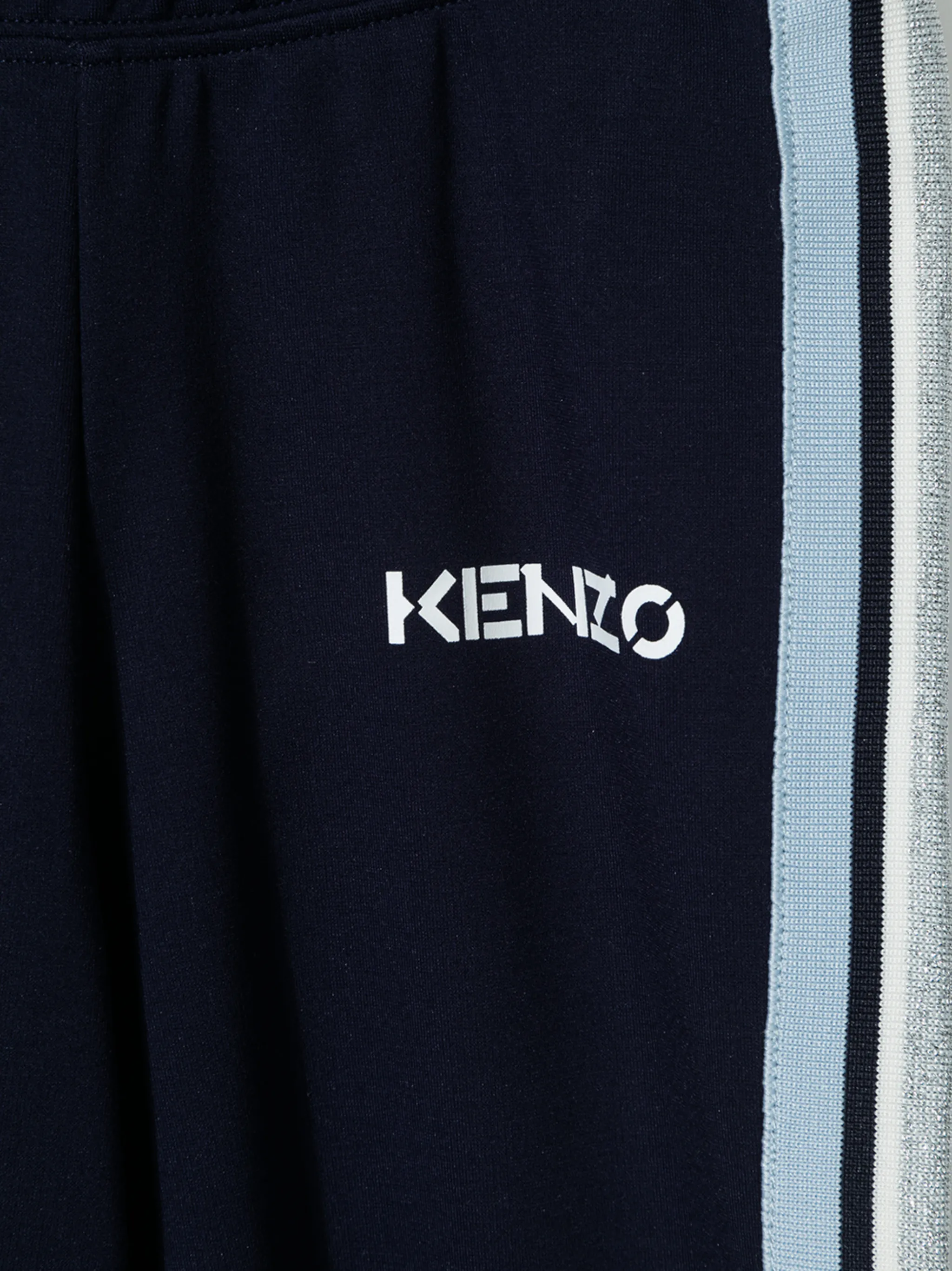 Спортивные брюки с лампасами и логотипом Kenzo Kids, синий — фото 3