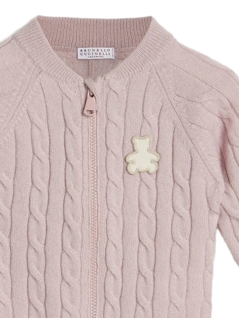 Вязаный кардиган Bernie Baby Brunello Cucinelli Kids, розовый — фото 4