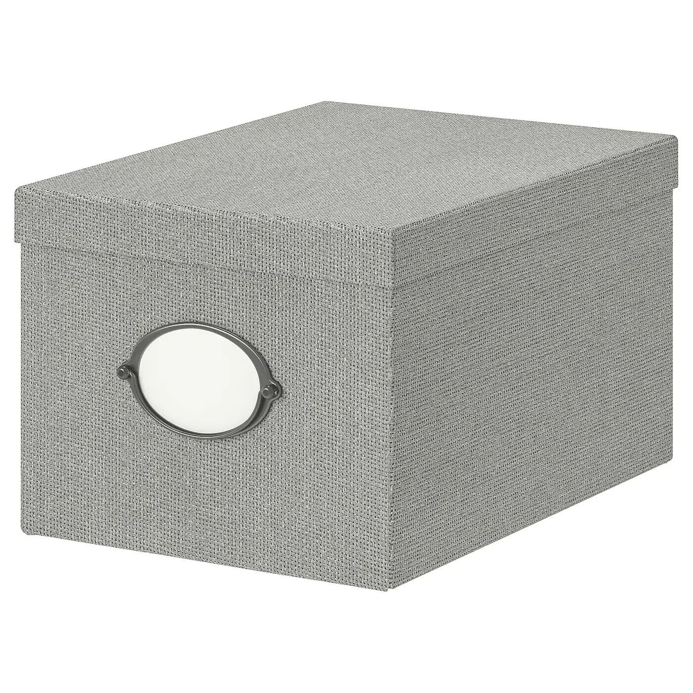 Коробка с крышкой, серая, 25х35х20 см, KVARNVIK IKEA
