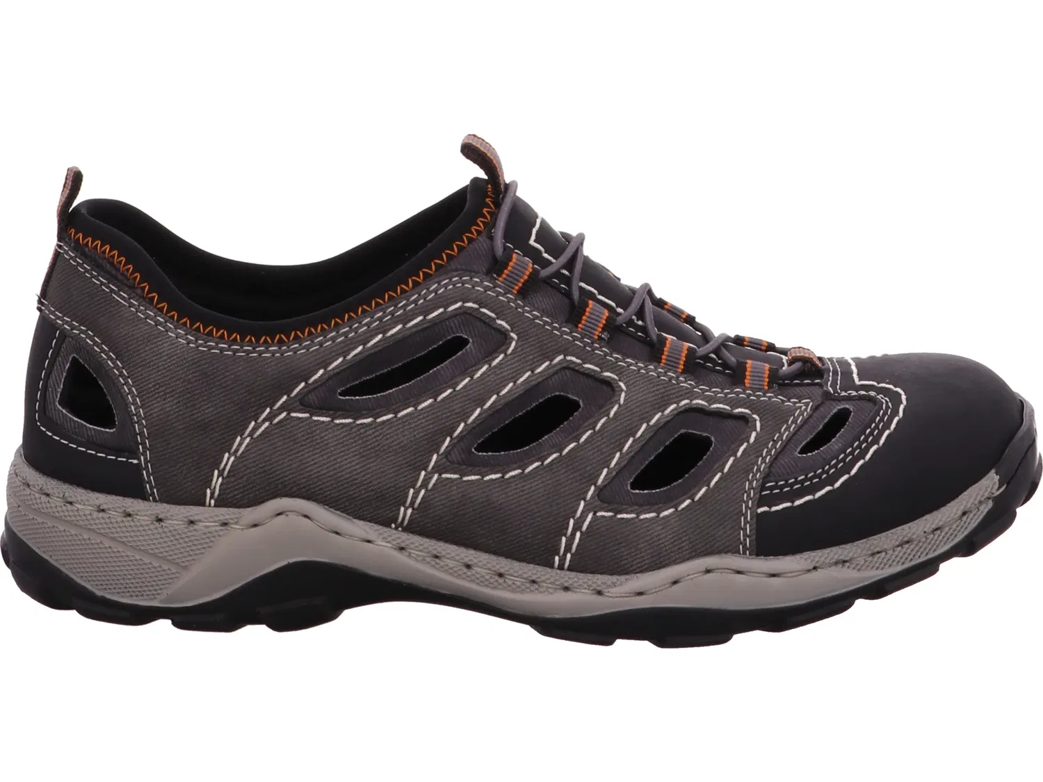 Слипперы перфорированные Rieker серый — фото 2