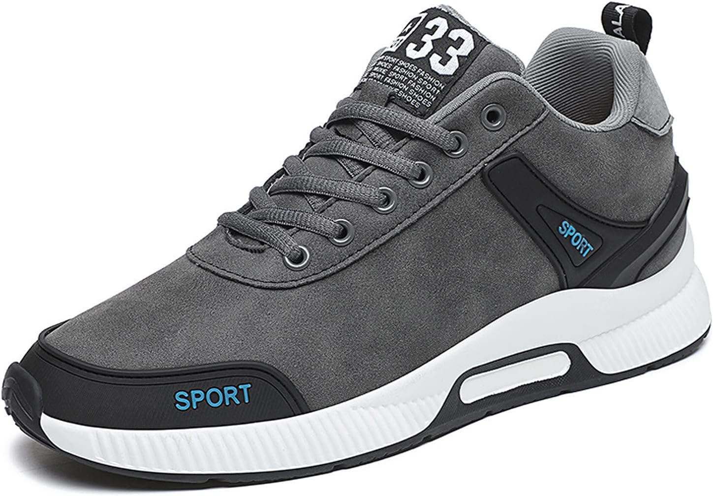 

Мужские невидимые ботинки CERYTHRINA с увеличением роста на 6 см, шнуровка, кожаные, легкие, хип-хоп, модные кроссовки, серый