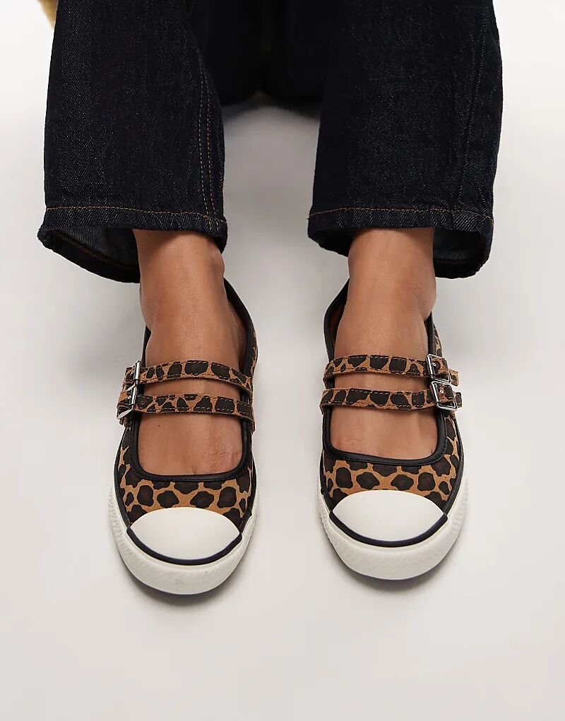 Кеды Converse Chuck Taylor All Star Dainty Mary Jane с леопардовым принтом