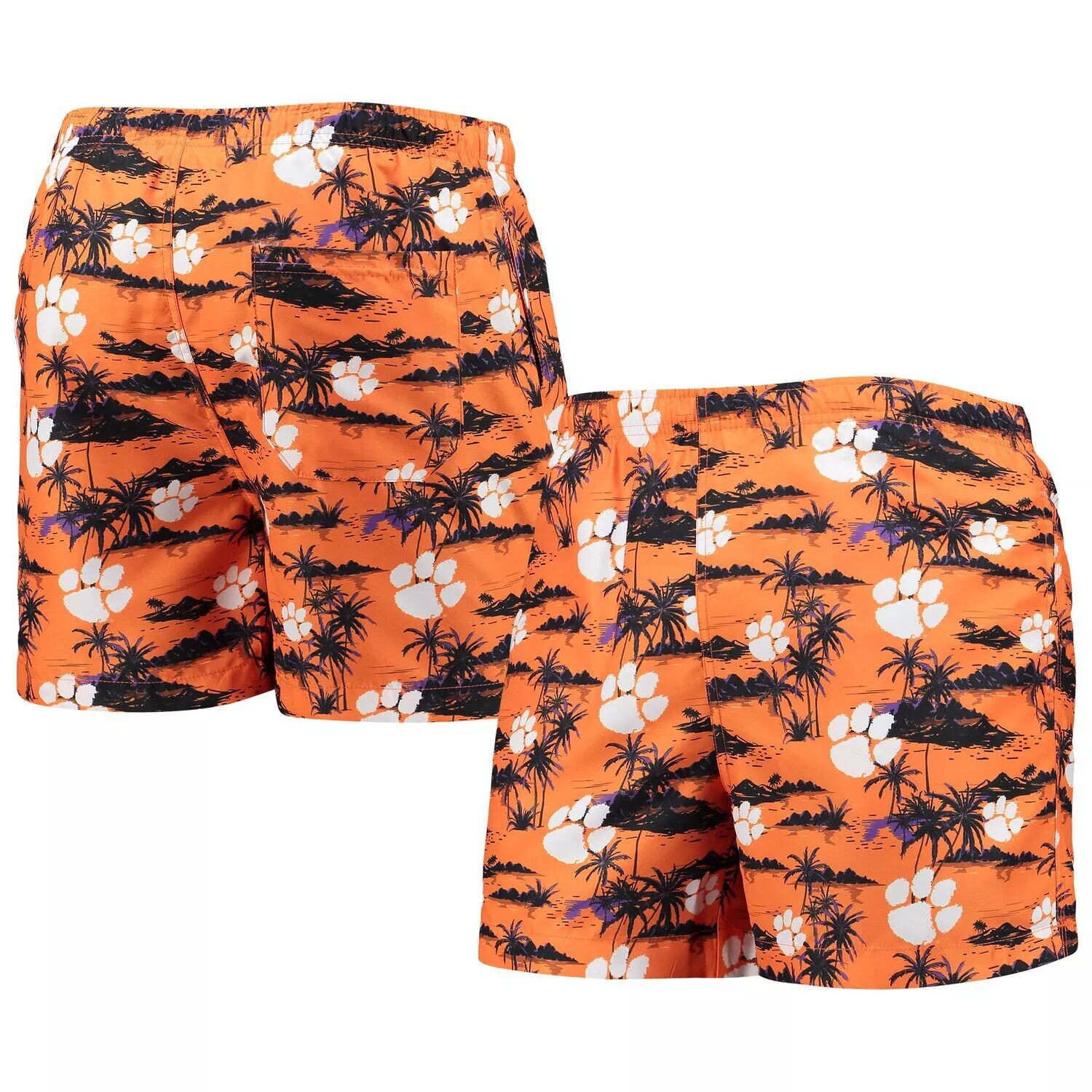 

Мужские плавки FOCO Orange Clemson Tigers Island Palm Palm
