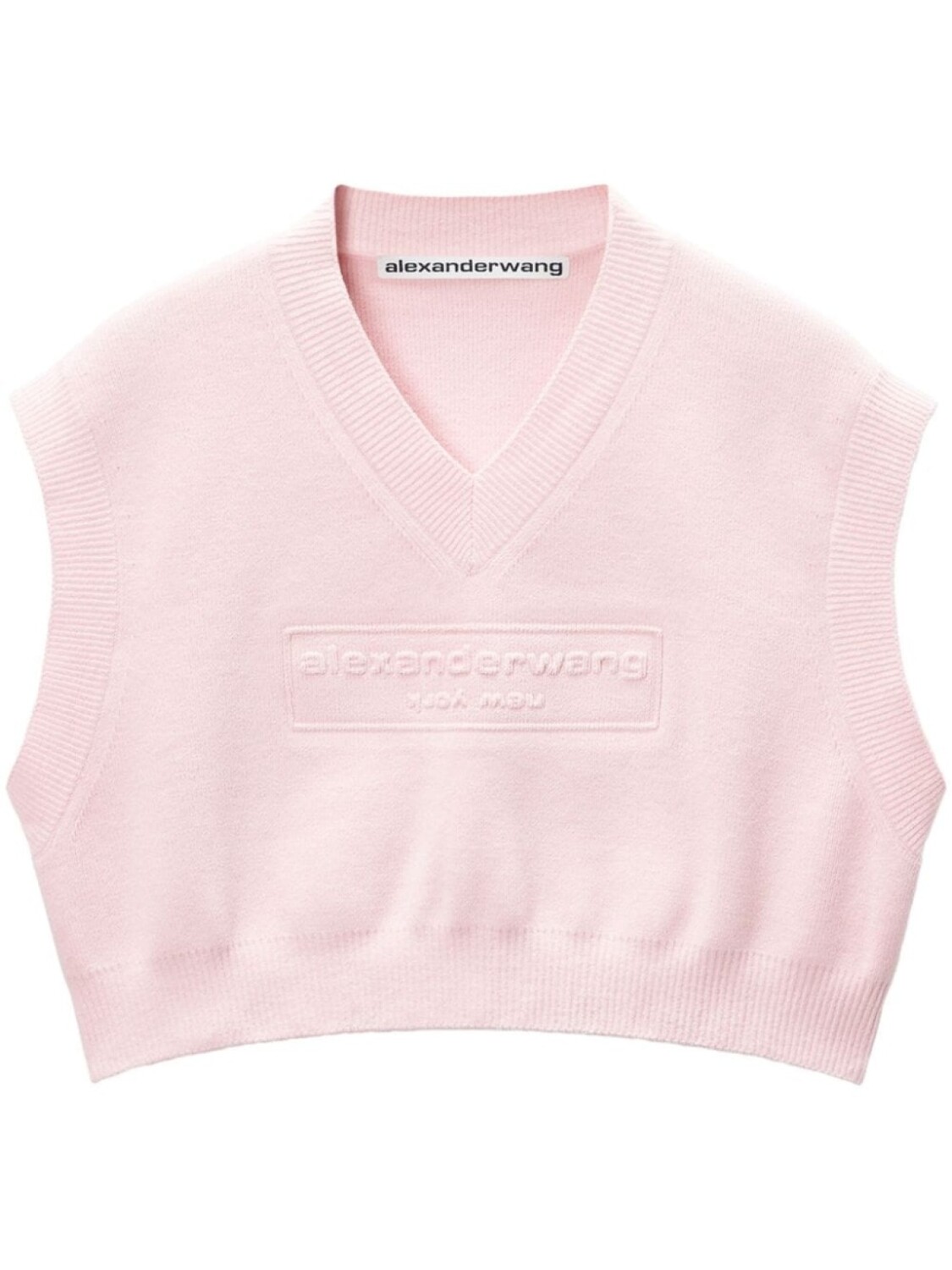 

Alexander Wang укороченный топ с тисненым логотипом, розовый