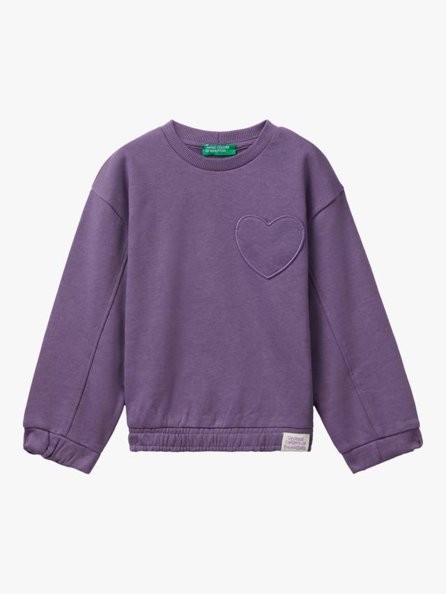

Детский хлопковый свитшот с круглым вырезом Benetton, Violet