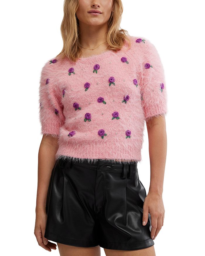 

Свитер-пуловер с круглым вырезом Winter Blooms Free People, розовый