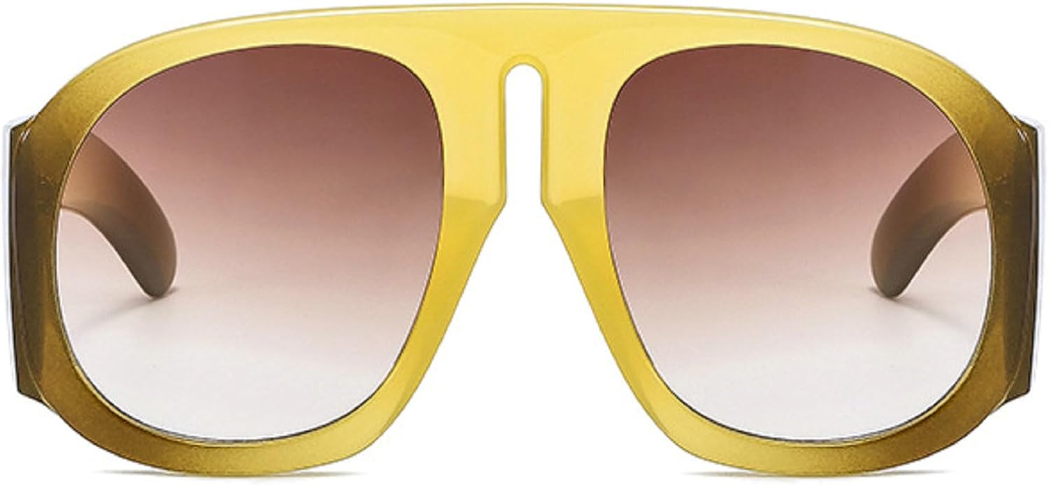 

Круглые солнцезащитные очки Y2k для женщин, винтажные большие очки с широкими дужками для мужчин, солнцезащитные очки-щитки для вождения, сексуальные женские солнцезащитные очки mincl, Yellow