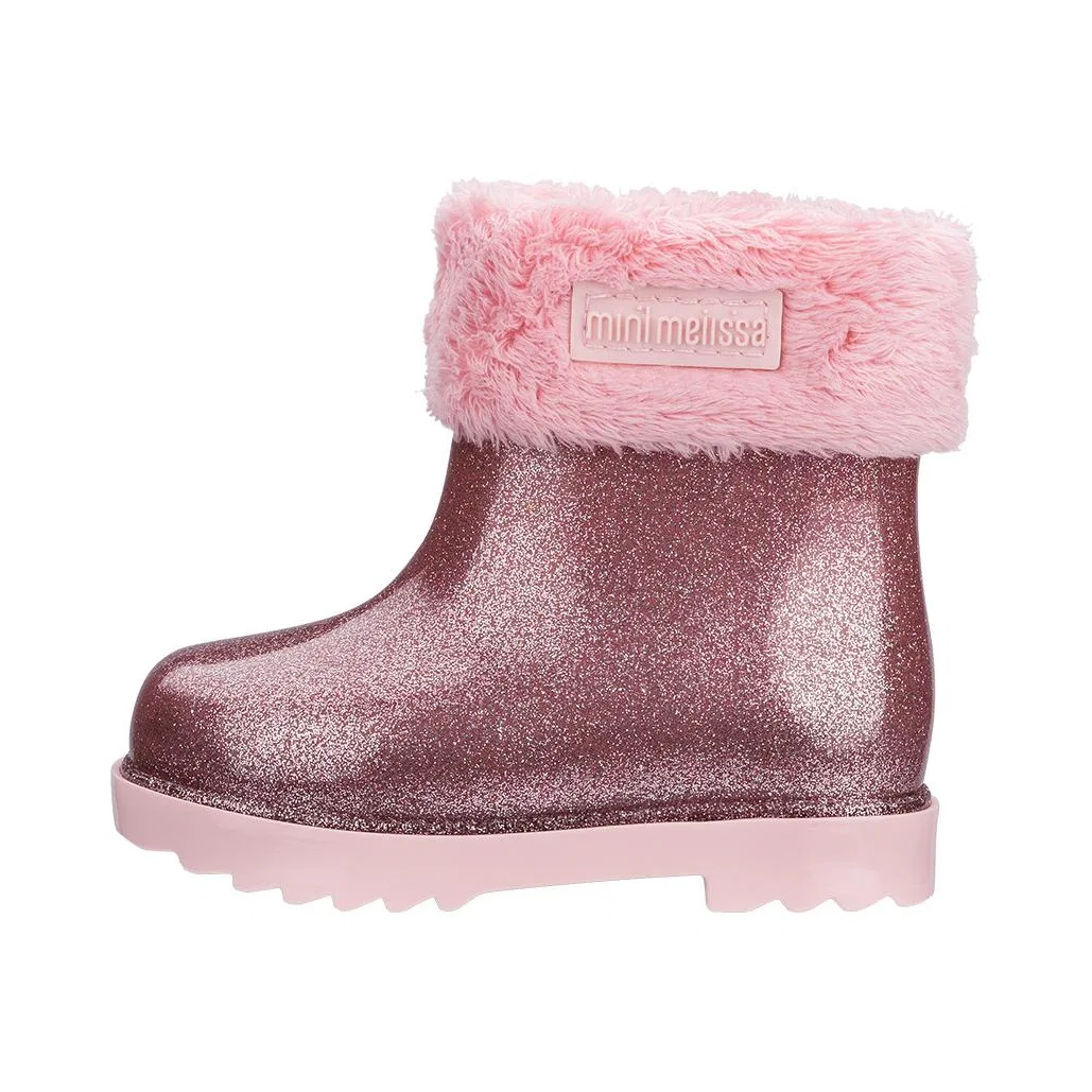 Детские утепленные ботинки Melissa с флисовой подкладкой розовые