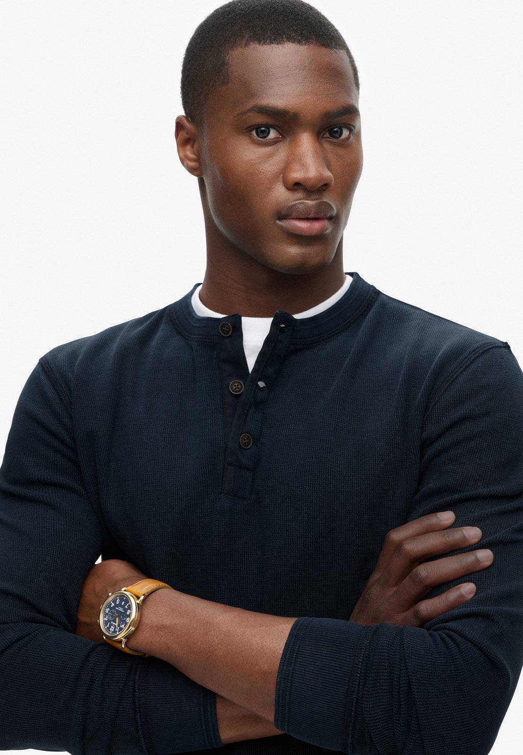 

Топ с длинными рукавами VINTAGE TEXTURED GRANDAD Superdry, темно-синий