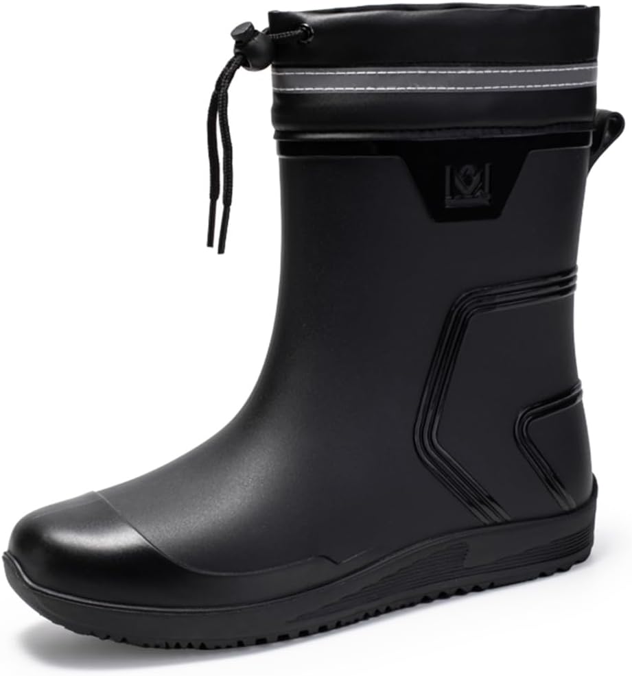 

Мужские сапоги до середины икры AUXDIQ Водонепроницаемые дождевые сапоги для улицы и сада, черный