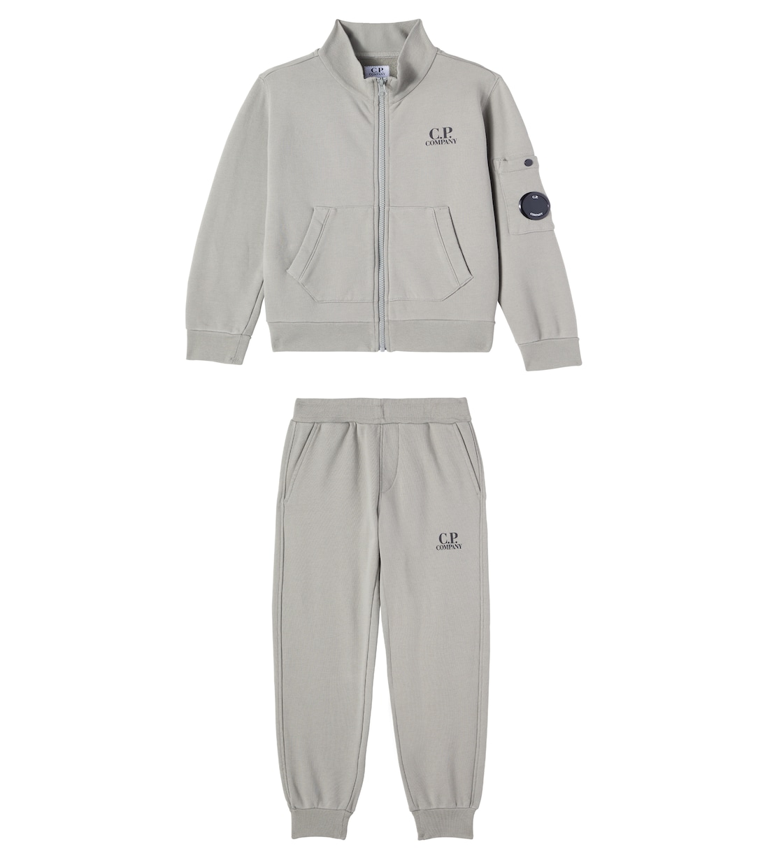 

Спортивный костюм из хлопкового флиса C.P. Company Kids, Taupe Grey