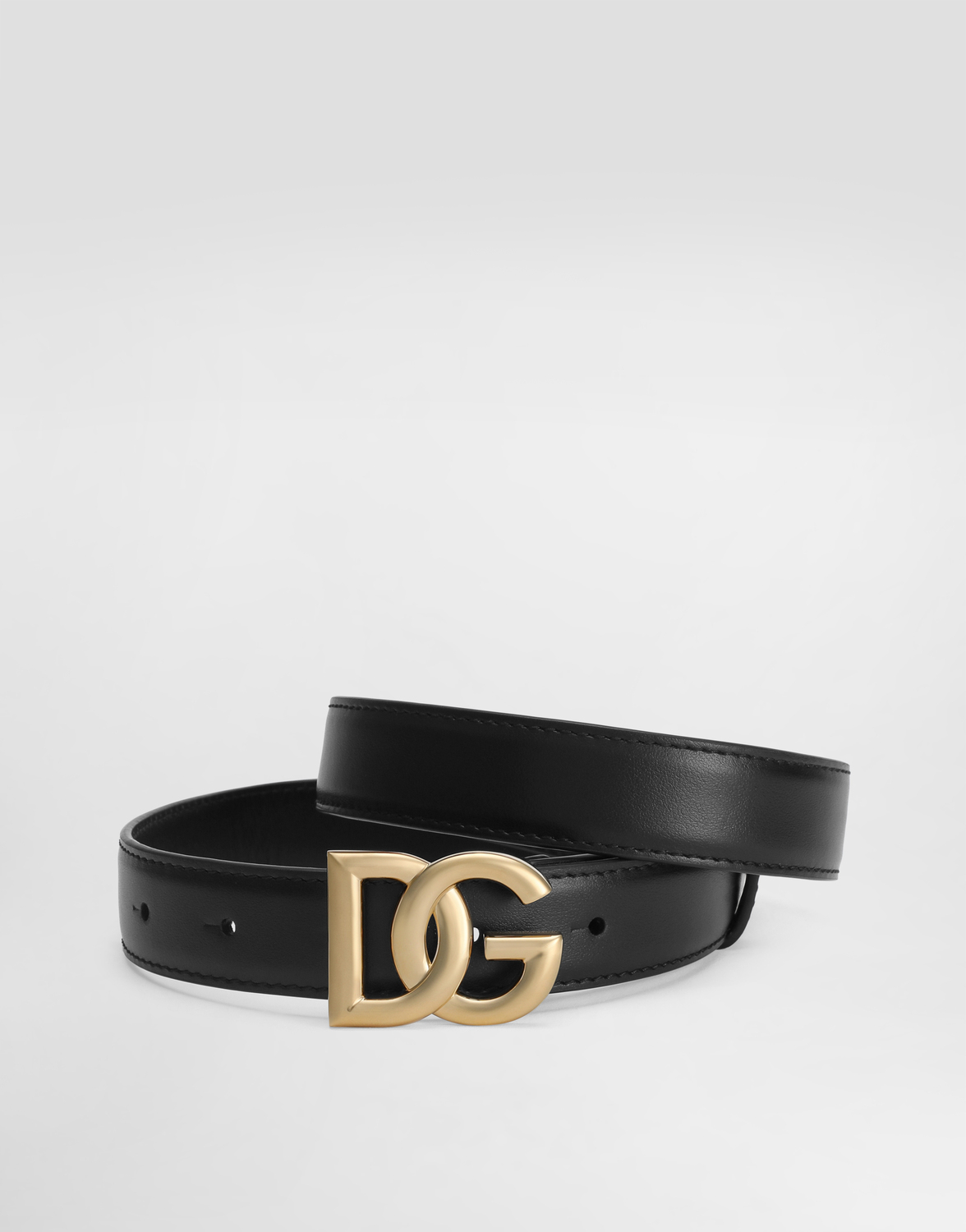 Ремень из телячьей кожи с логотипом dg Dolce & Gabbana, черный — фото 3