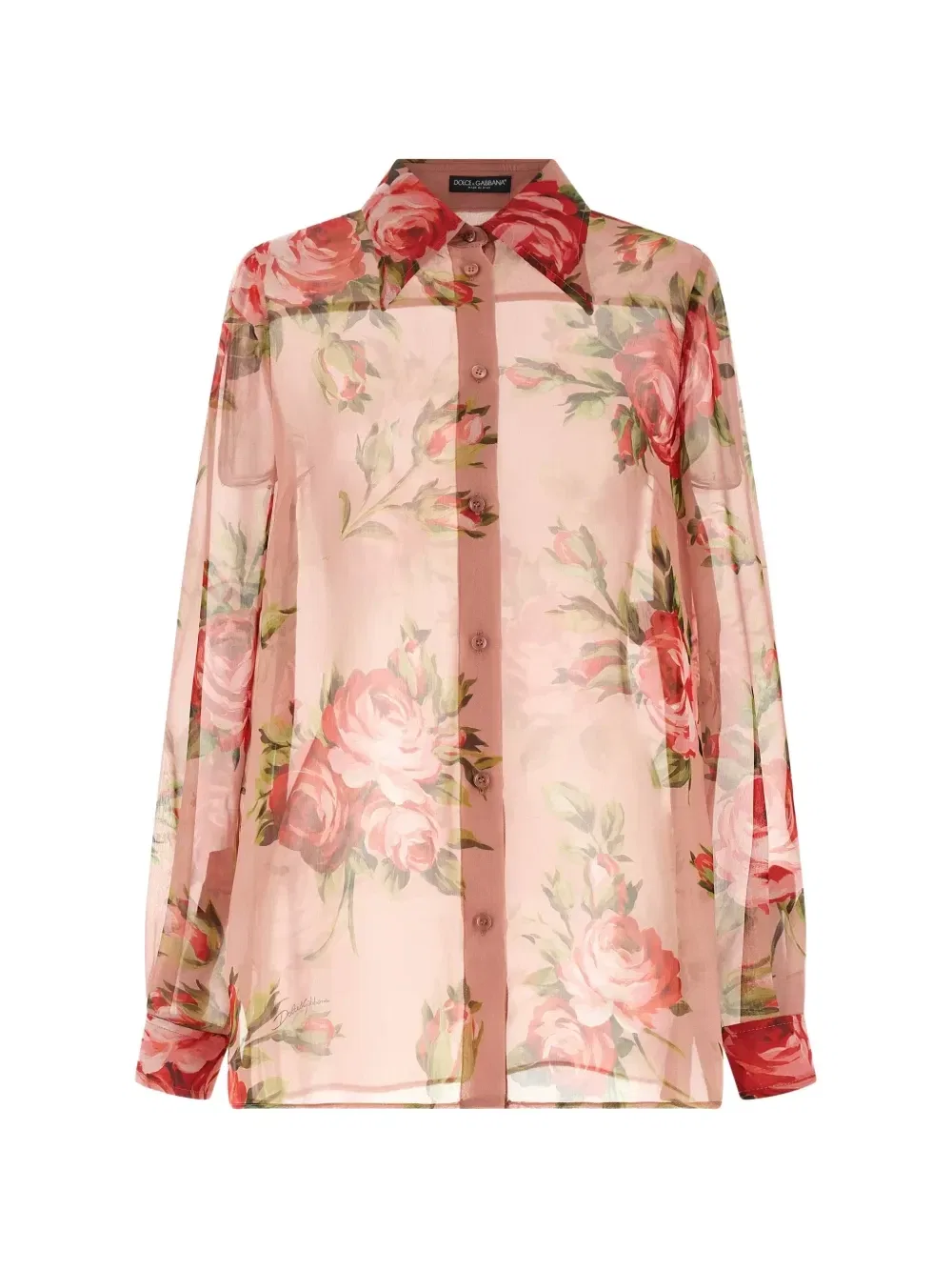 Шелковая рубашка Bouquet Rose DOLCE & GABBANA, розовый