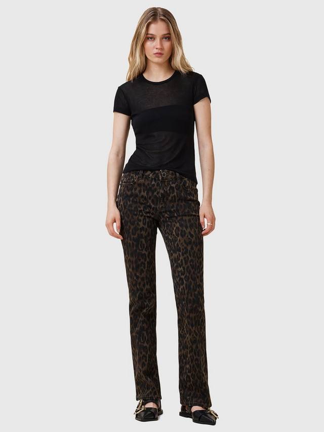 Haldan Slim Fit Bootcut джинсы с леопардовым принтом AllSaints — фото 3