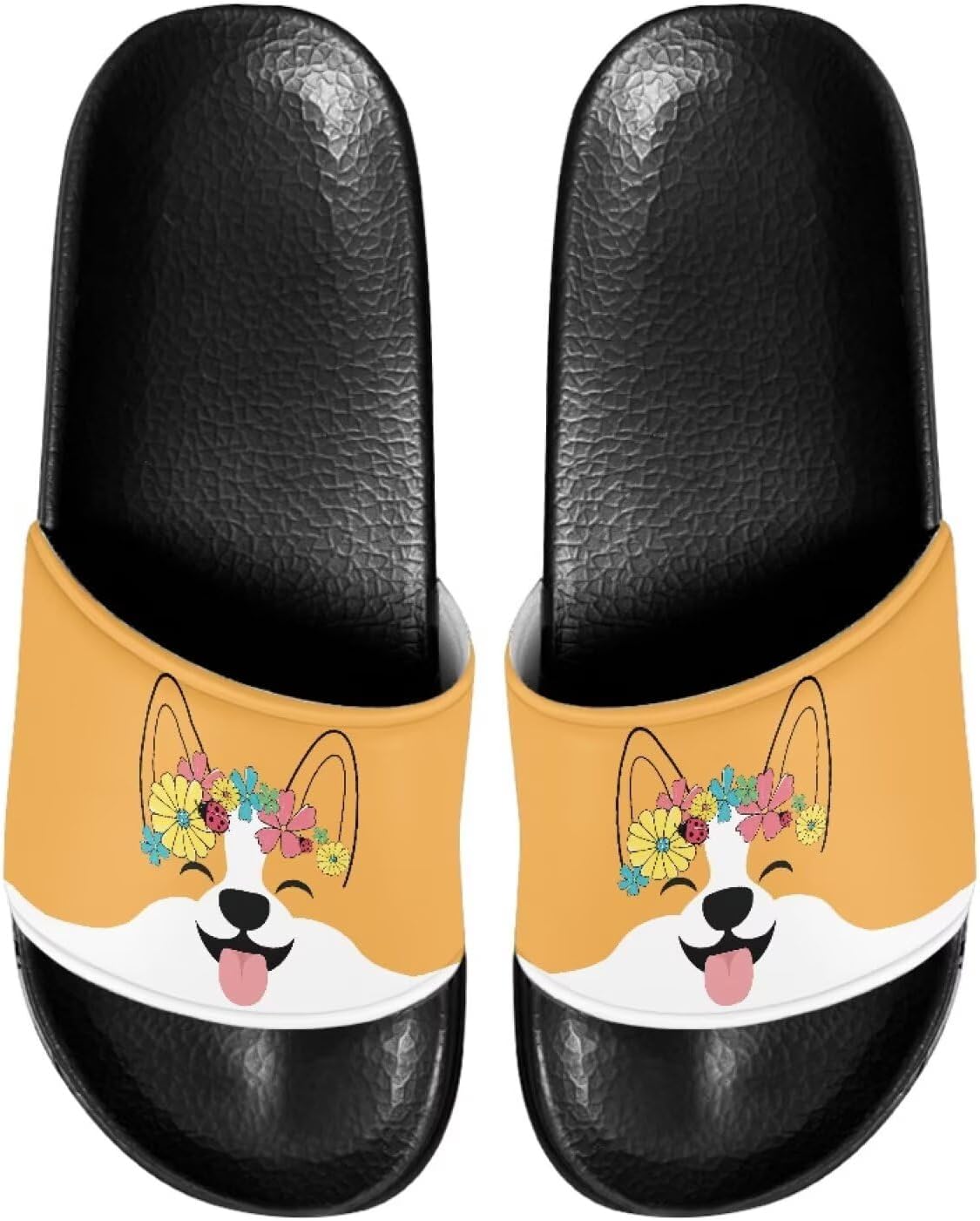 

JUDENTIDOS Милые сланцы с открытым носком, душевые тапочки, противоскользящие, из ЭВА, для дома, для мужчин и женщин, Funny Corgi
