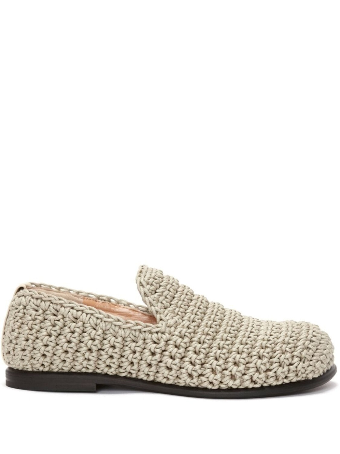 JW Anderson мокасины в технике кроше, нейтральный цвет